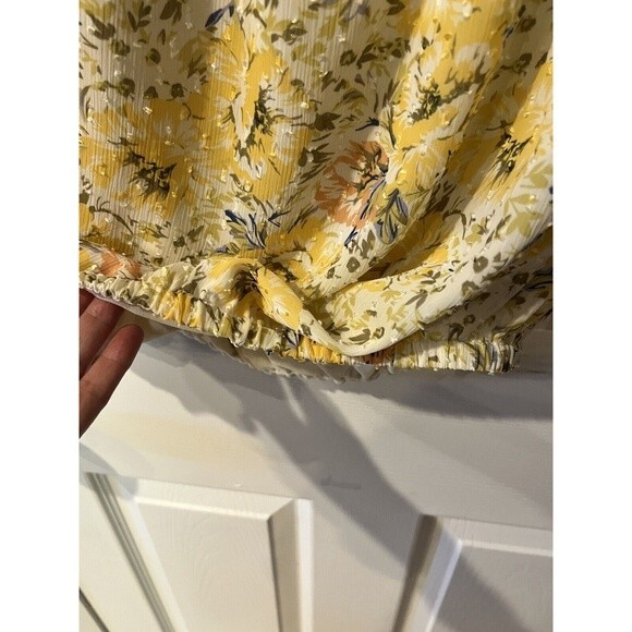 Joie Crop Top Womens L Floral smocked Off Shoulder peasant spring prairie New - Picture 5 of 6